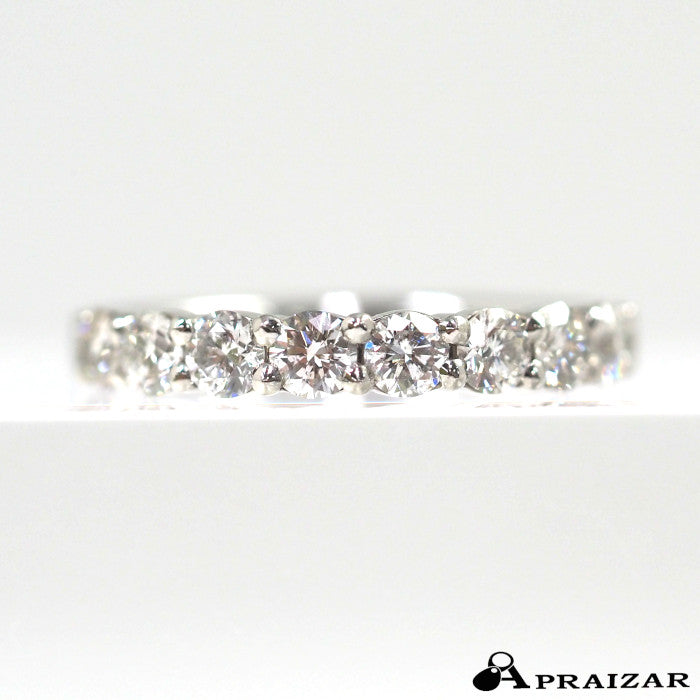 4℃ Pt950 Platinum Diamond Half Eternity Ring Size 8 with Case Elegant