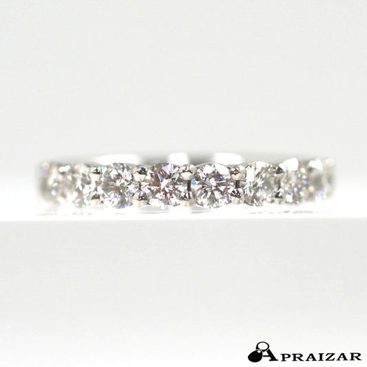 4℃ Pt950 Platinum Diamond Half Eternity Ring Size 8 with Case Elegant
