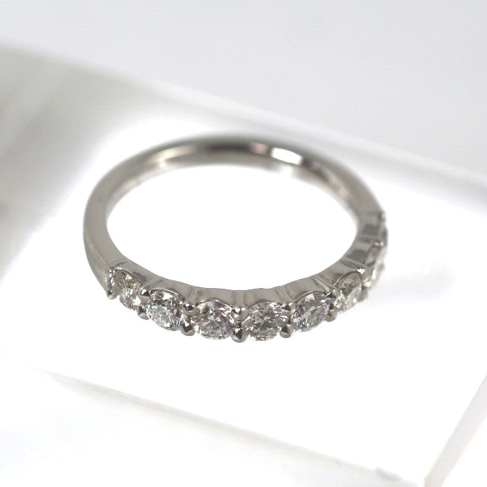 4℃ Pt950 Platinum Diamond Half Eternity Ring Size 8 with Case Elegant