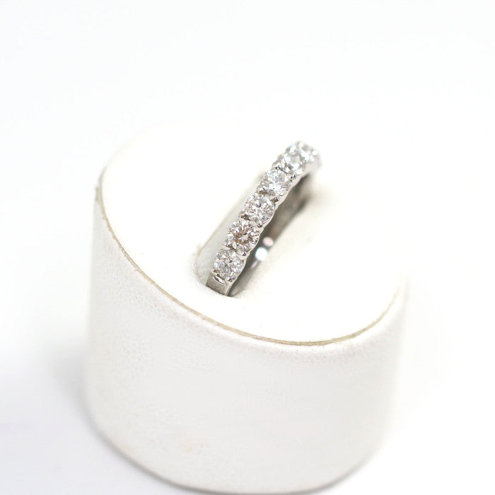 4℃ Pt950 Platinum Diamond Half Eternity Ring Size 8 with Case Elegant