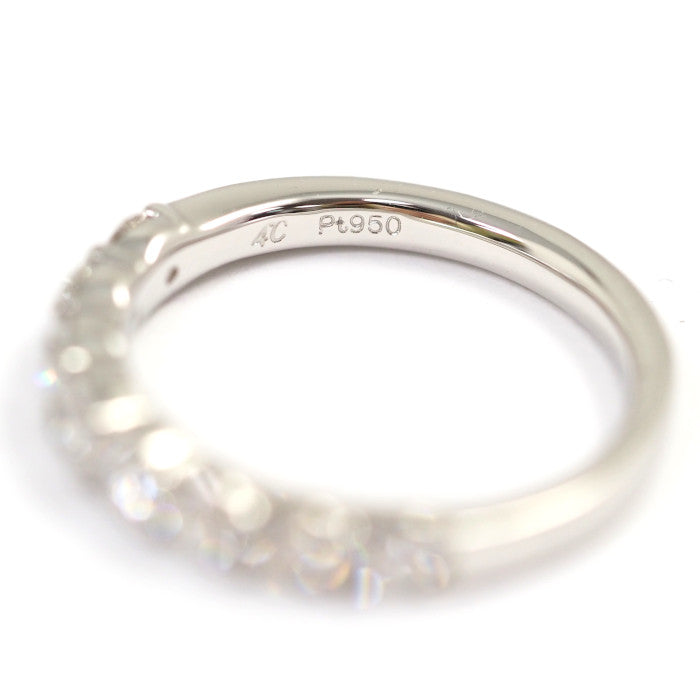4℃ Pt950 Platinum Diamond Half Eternity Ring Size 8 with Case Elegant