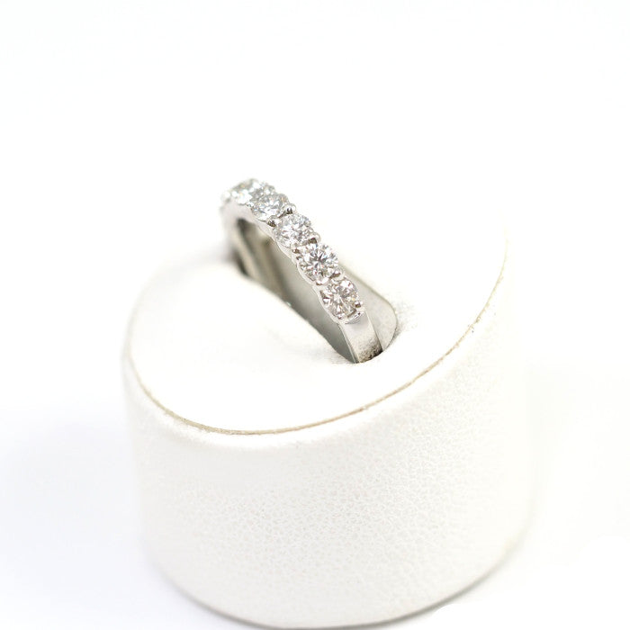 4℃ Pt950 Platinum Diamond Half Eternity Ring Size 8 with Case Elegant