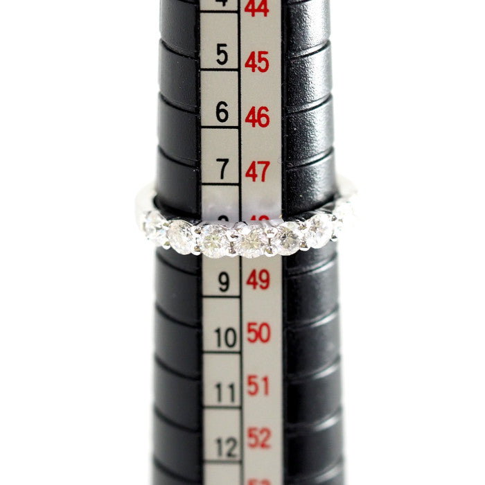 4℃ Pt950 Platinum Diamond Half Eternity Ring Size 8 with Case Elegant