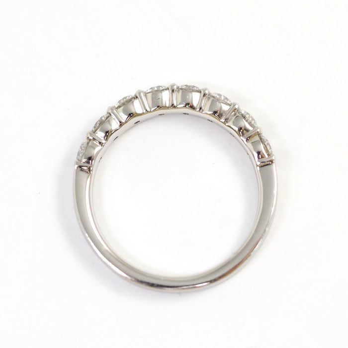 4℃ Pt950 Platinum Diamond Half Eternity Ring Size 8 with Case Elegant