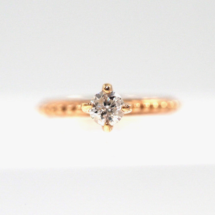 agete K10 Pink Gold 0.03ct Diamond Baby Ring Necklace