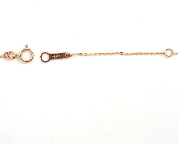 agete K10 Pink Gold 0.03ct Diamond Baby Ring Necklace