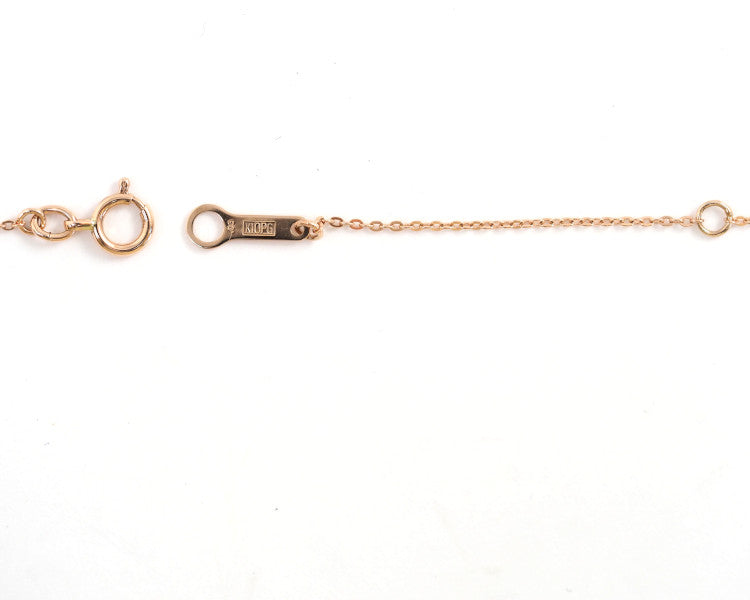 agete K10 Pink Gold 0.03ct Diamond Baby Ring Necklace