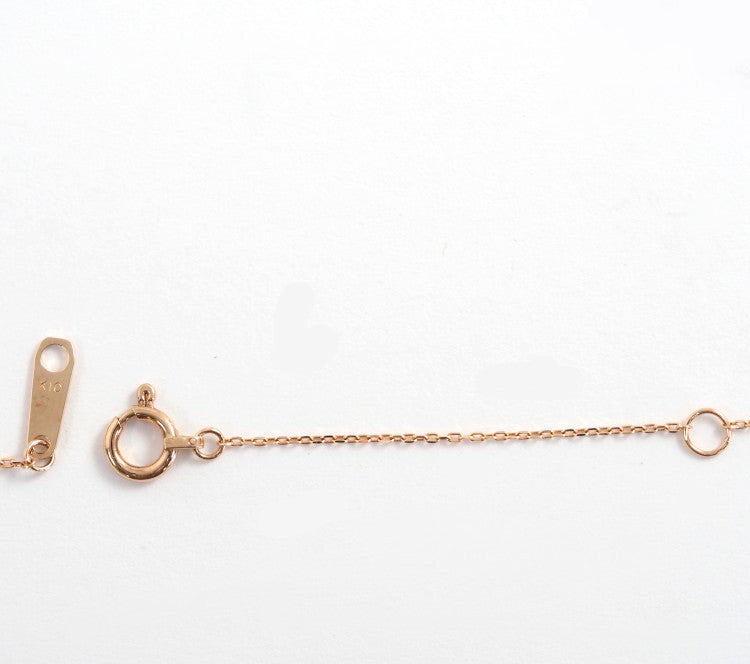 VENDOME AOYAMA K10 Pink Gold Diamond Rille Necklace Elegant Simple With Case