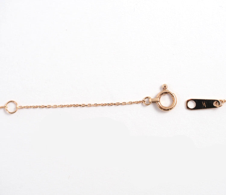 VENDOME AOYAMA K10 Pink Gold Diamond Rille Necklace Elegant Simple With Case