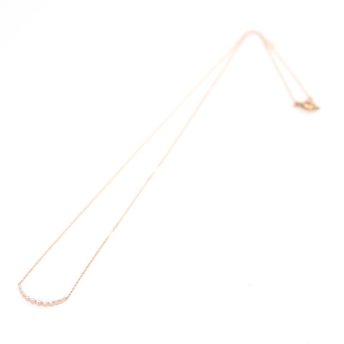 VENDOME AOYAMA K10 Pink Gold Diamond Rille Necklace Elegant Simple With Case