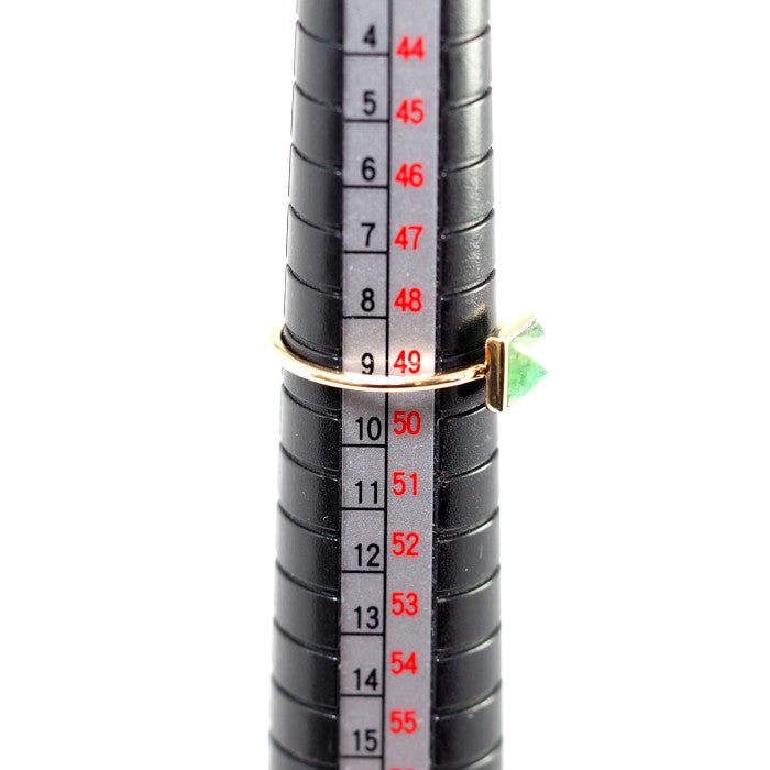 agete アガット K10イエローゴールド カラーストーン リング 9号 天然石 グリーン 緑