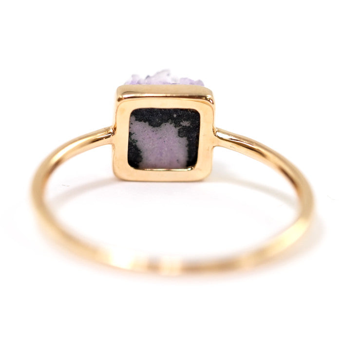 agete K10 Yellow Gold Amethyst Ring, Size 11, Natural Stone, Purple