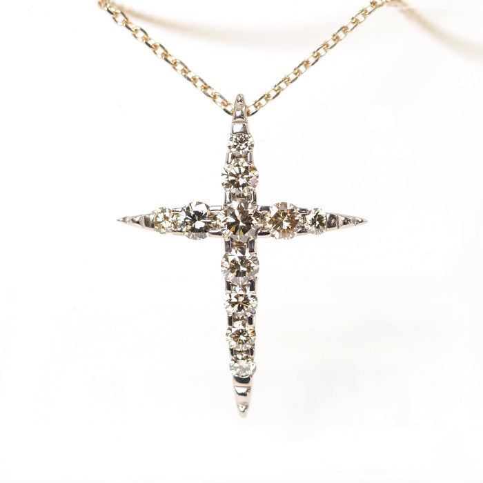 KASHIKEY カシケイ NAKID ネイキッド クロス K18ブラウンゴールド ダイヤ0.70ct ネックレス