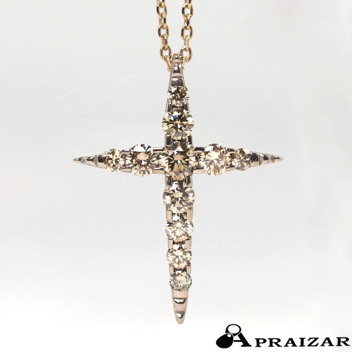 KASHIKEY カシケイ NAKID ネイキッド クロス K18ブラウンゴールド ダイヤ0.70ct ネックレス