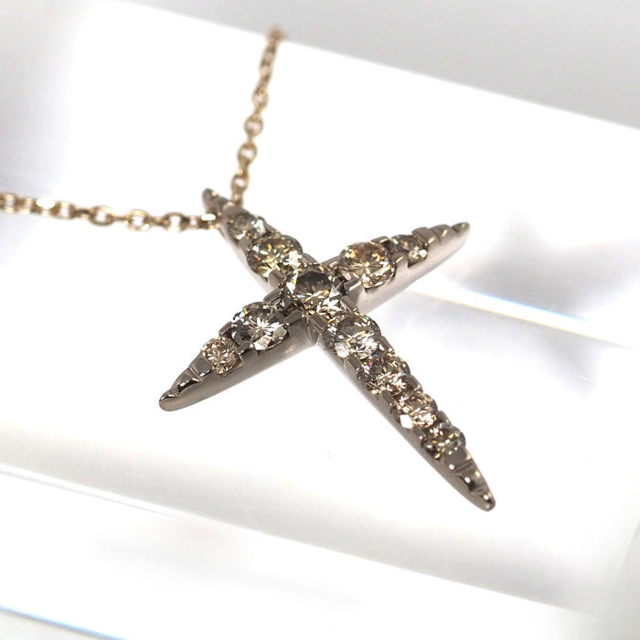 KASHIKEY カシケイ NAKID ネイキッド クロス K18ブラウンゴールド ダイヤ0.70ct ネックレス