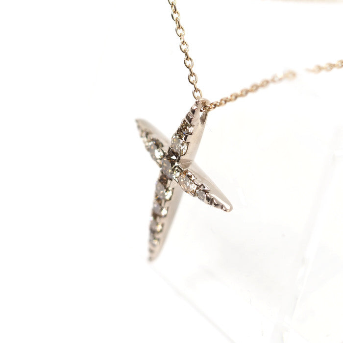 KASHIKEY カシケイ NAKID ネイキッド クロス K18ブラウンゴールド ダイヤ0.70ct ネックレス