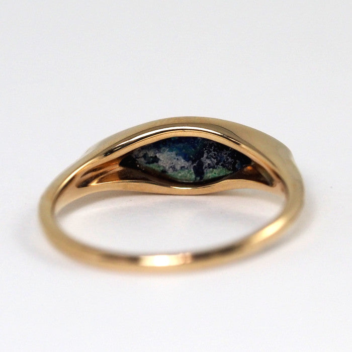 STAR JEWELRY K10 Yellow Gold Colored Stone Ring Size 9 Blue/Green