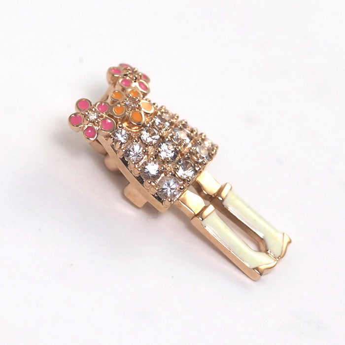 Ponte Vecchio ポンテヴェキオ EME エメ K9PG エナメル ホワイトサファイア0.34ct 着せ替え用ドレス フラワー 花 パーツ