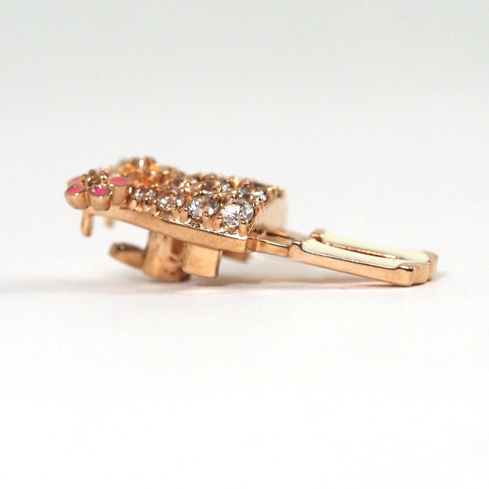 Ponte Vecchio ポンテヴェキオ EME エメ K9PG エナメル ホワイトサファイア0.34ct 着せ替え用ドレス フラワー 花 パーツ
