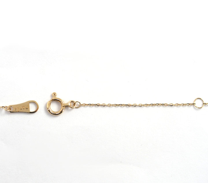agete K10 Yellow Gold Single Diamond 0.03ct Necklace, Simple and Elegant
