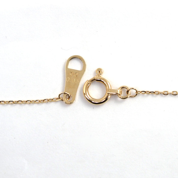 agete K10 Yellow Gold Single Diamond 0.03ct Necklace, Simple and Elegant