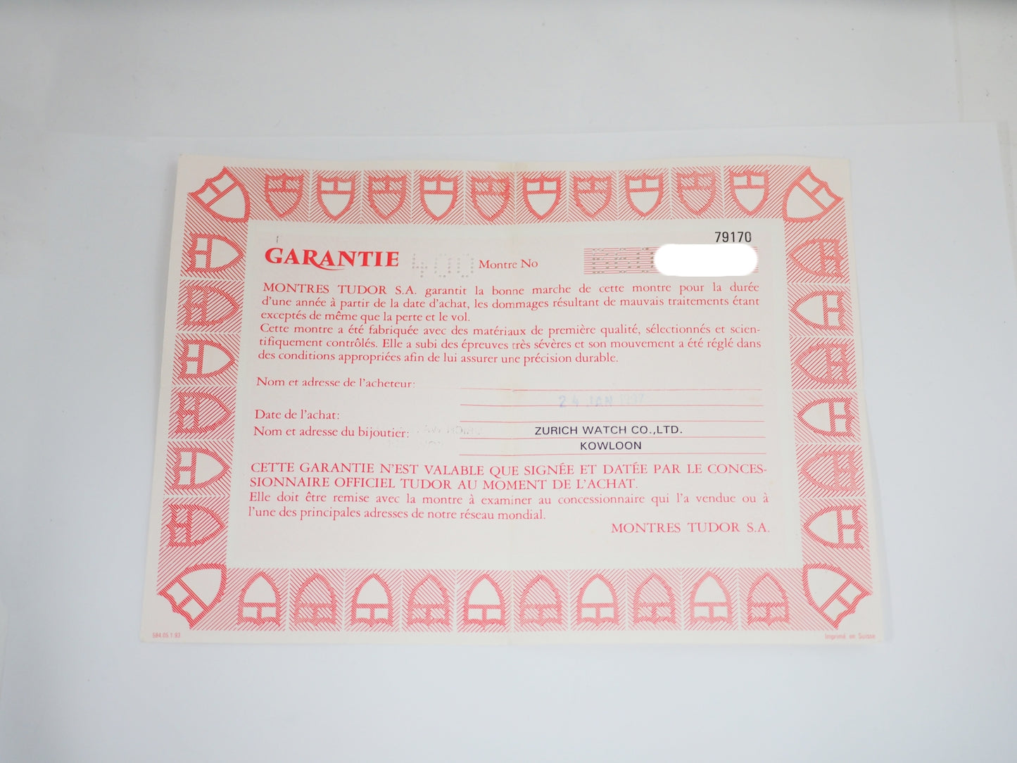 チューダー オイスターデイト ビッグ ブロック Big Block 79170 Serial B60【*Credit cards cannot be used for purchases from overseas.】