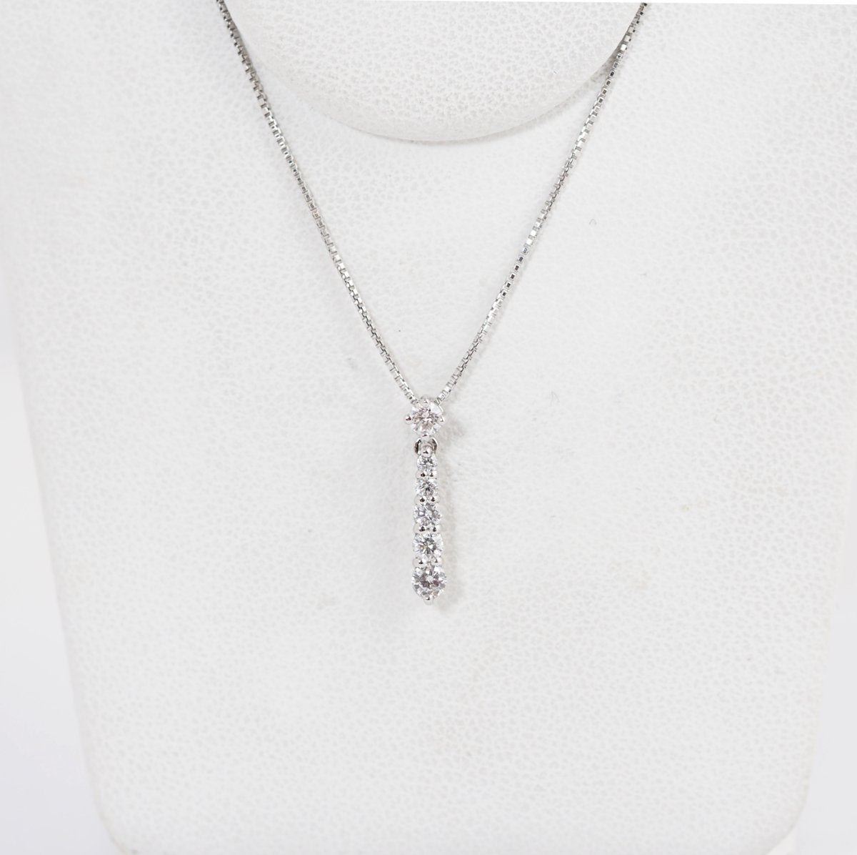 4℃ K18 White Gold K18WG Gradient Diamond Line Necklace – 株式会社 