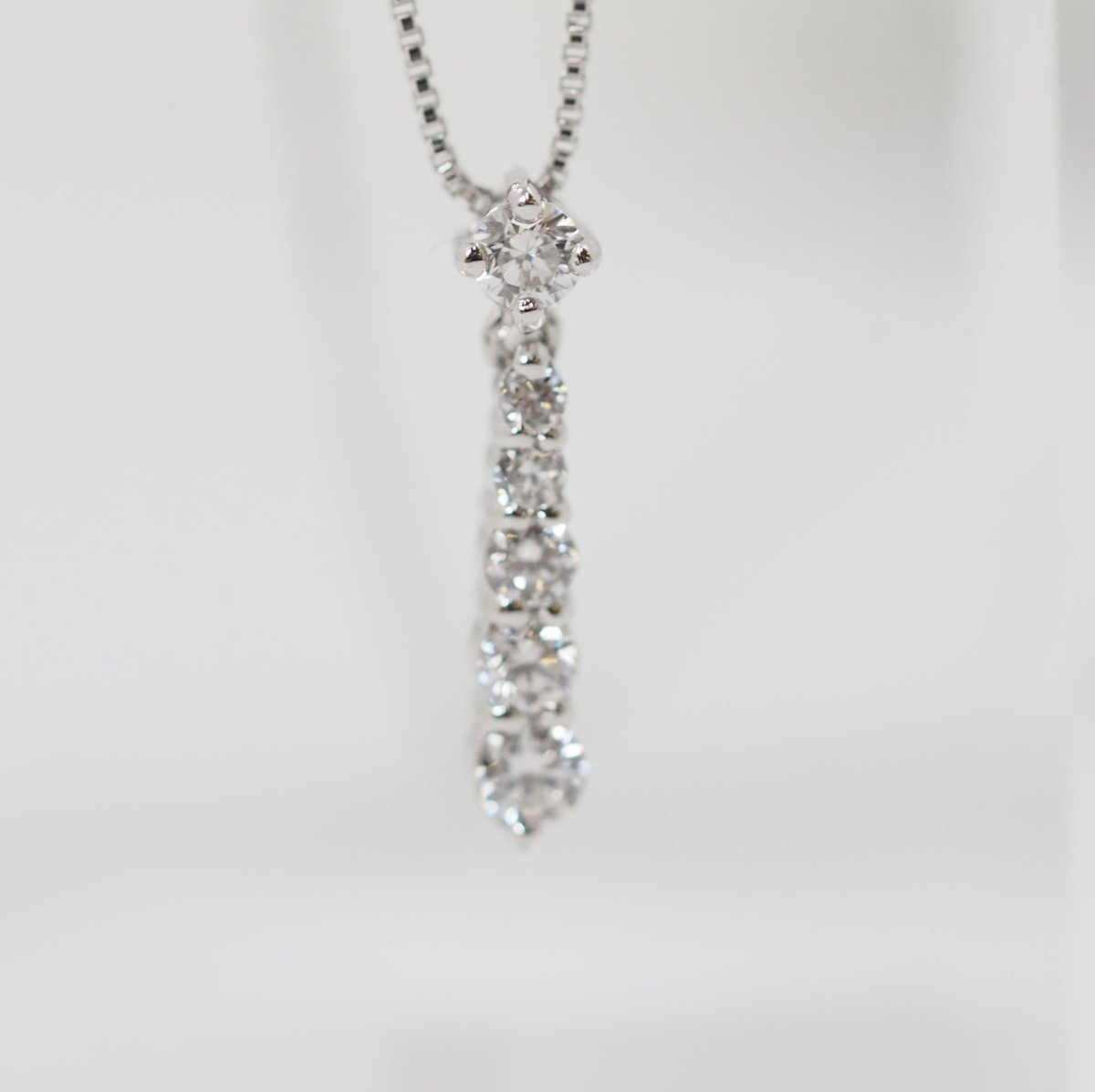 4℃ K18 White Gold K18WG Gradient Diamond Line Necklace – 株式会社 