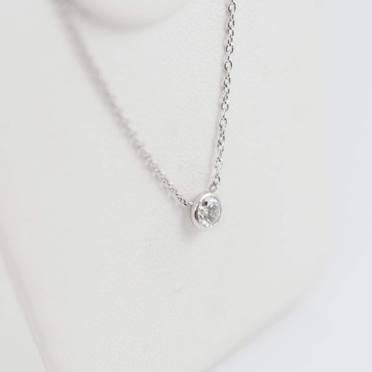 VENDOME AOYAMA Pt900/850 1 diamond 0.27ct necklace with case 