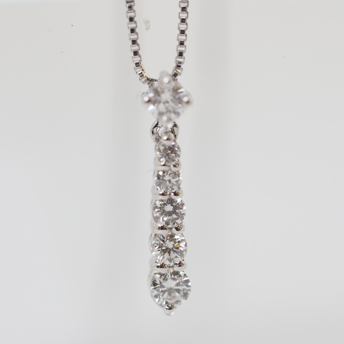 4℃ K18 White Gold K18WG Gradient Diamond Line Necklace – 株式会社 