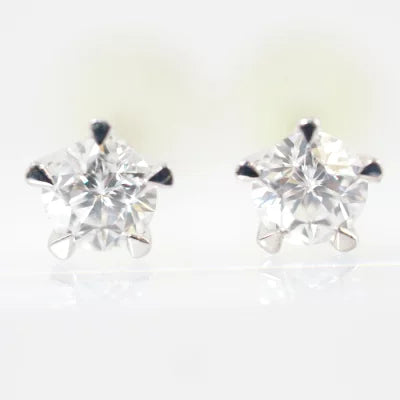 festaria Festaria K18WG Wish upon a star Diamond 0.128ct x 2 Earrings with Jewelry ID Card x 2 and Case